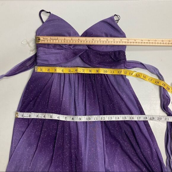 RUBY ROX Women’s Purple Sparkly Spaghetti Strap Size Small Prom Formal Dress - Picture 3 of 8